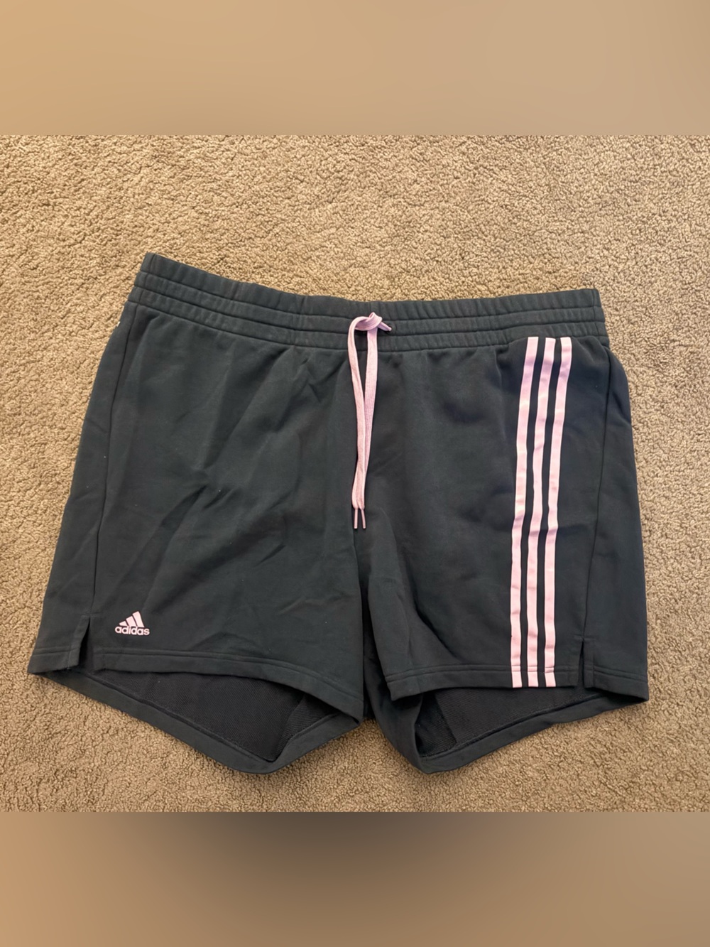 adidas Teal Shorts with Pink Stripe Accent